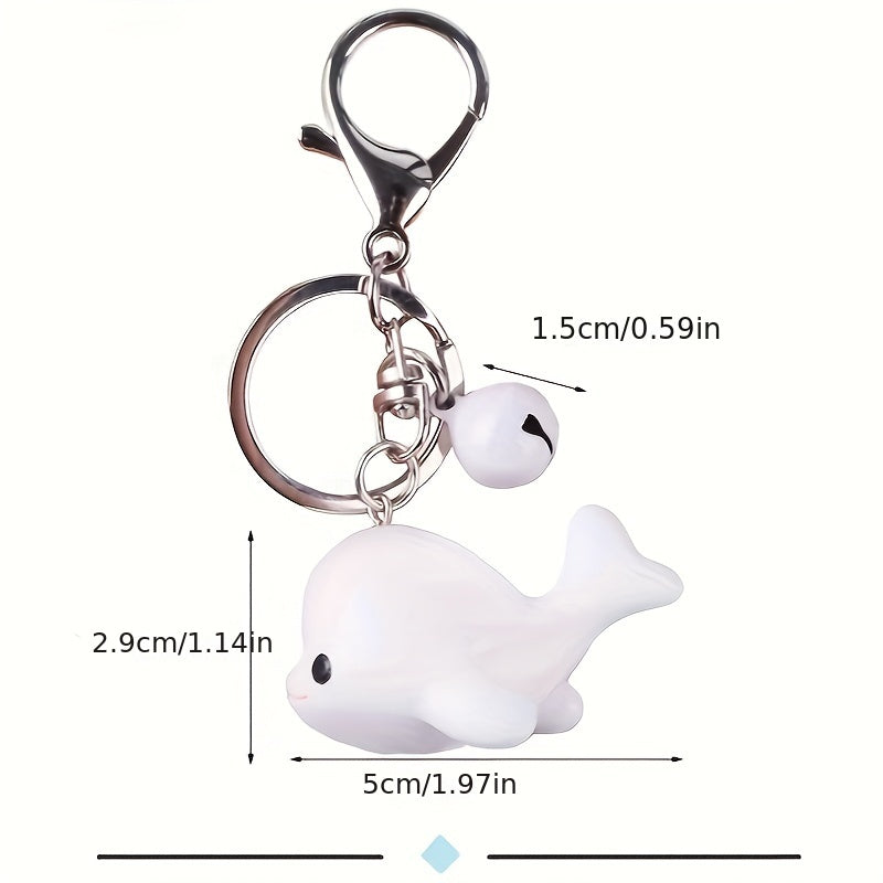 Creative Dolphin Whale Keychain Pendant Bell Pendant Girl Bag Pendant