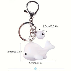Creative Dolphin Whale Keychain Pendant Bell Pendant Girl Bag Pendant