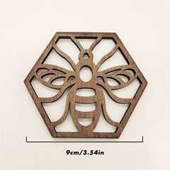Honeycomb Bee Wooden Ornament Creative Honeycomb Coaster Pendant Crafts