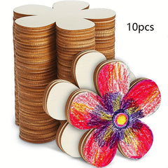 Wooden Flower Hollow Disc Crafts Blank Flower Shape Ornaments DIY Decoration