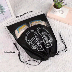 Drawstring Shoe Storage Bag Portable Clear Towel Bag