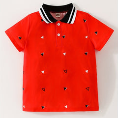 Stylish Triangle Pattern Boys Shirt for Summer Adventures