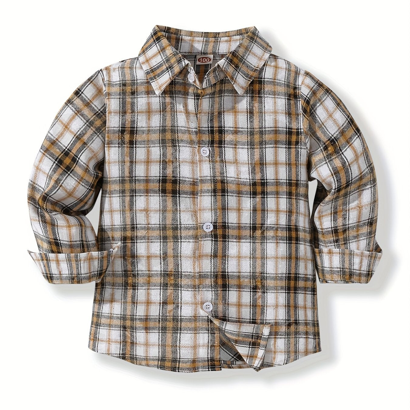 Toddler Boys Plaid Shirts Long Sleeve Button Down Tops