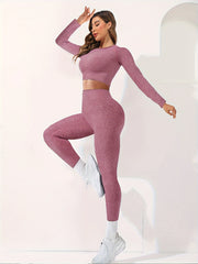 2pcs Yoga Set Top & Leggings Women's Activewear