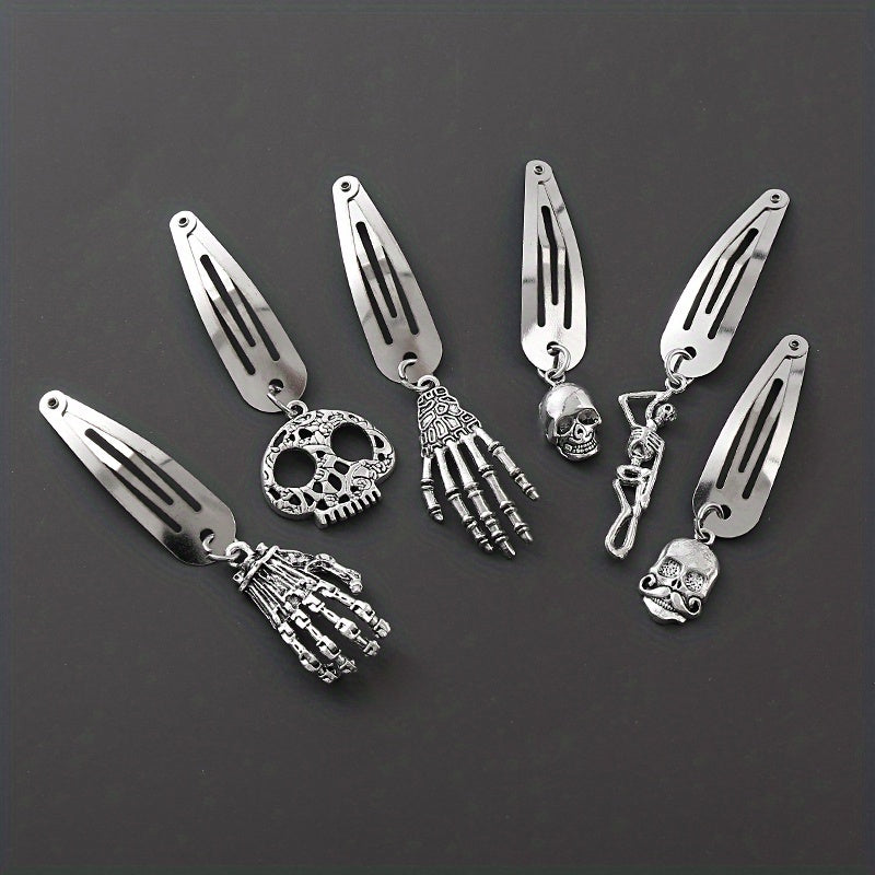 6PCS Creative Hair Clip Set Halloween Theme Non Slip Hair Accessories