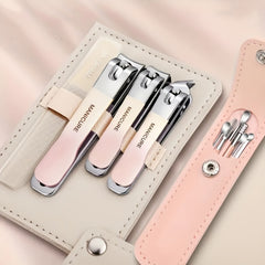 10pcs Nail Clipper & Ear Spoon Set Stainless Steel Nail Trimming Tools