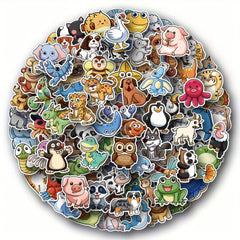 100Pcs Animal Stickers Vinyl Waterproof for Water Bottle Laptop Skateboard