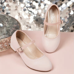 Girl's PU Leather Princess Low Heel Sandals