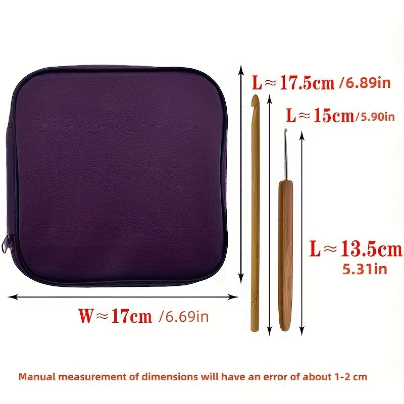20pcs Set Carbonized Bamboo Handle Round Crochet DIY Wool Thread Weaving Tool