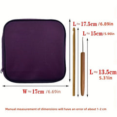 20pcs Set Carbonized Bamboo Handle Round Crochet DIY Wool Thread Weaving Tool