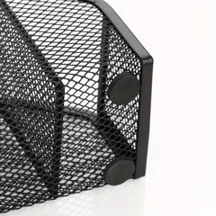Metal Grid Pen Holder Desktop Stationery Storage - Student & Office Organizer
