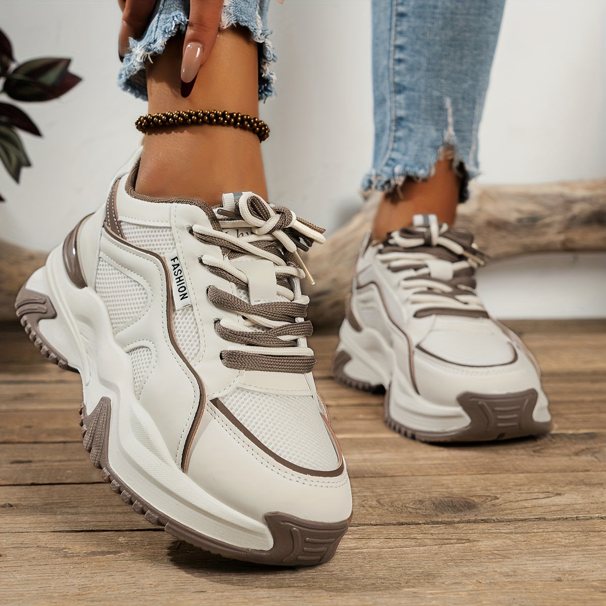Chunky Mesh Breathable Sneakers Soft Shock Absorption Dad Shoes