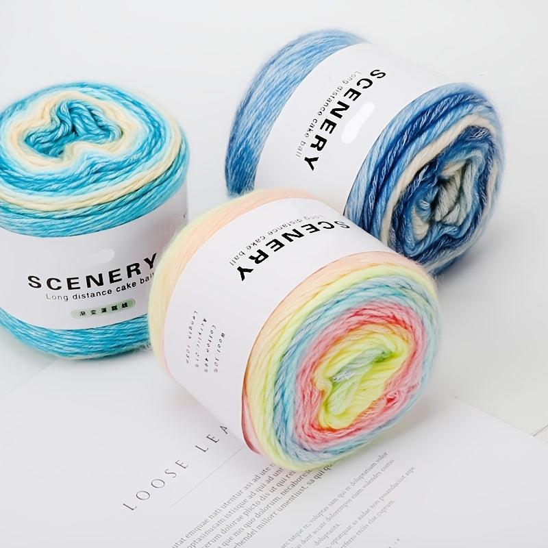 40 Acrylic 60 Polyester Gradient Yarn Cake Soft Textured Wool Thread