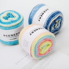 40 Acrylic 60 Polyester Gradient Yarn Cake Soft Textured Wool Thread