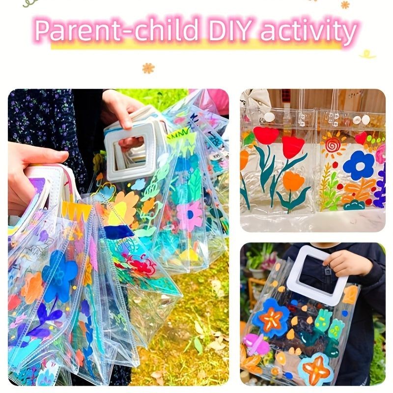 Halloween DIY Graffiti Painting Handbag Gift Bag with Paint Brushes