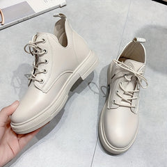Women's Letter Decor Short Boots Lace Up Ankle Boots