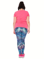 Tropical Print High Rise Sports Leggings