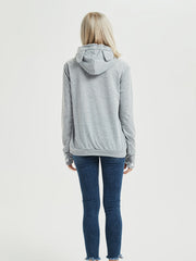 Cat Print Hoodies Drawstring Long Sleeve Sweatshirt With Cat Ears