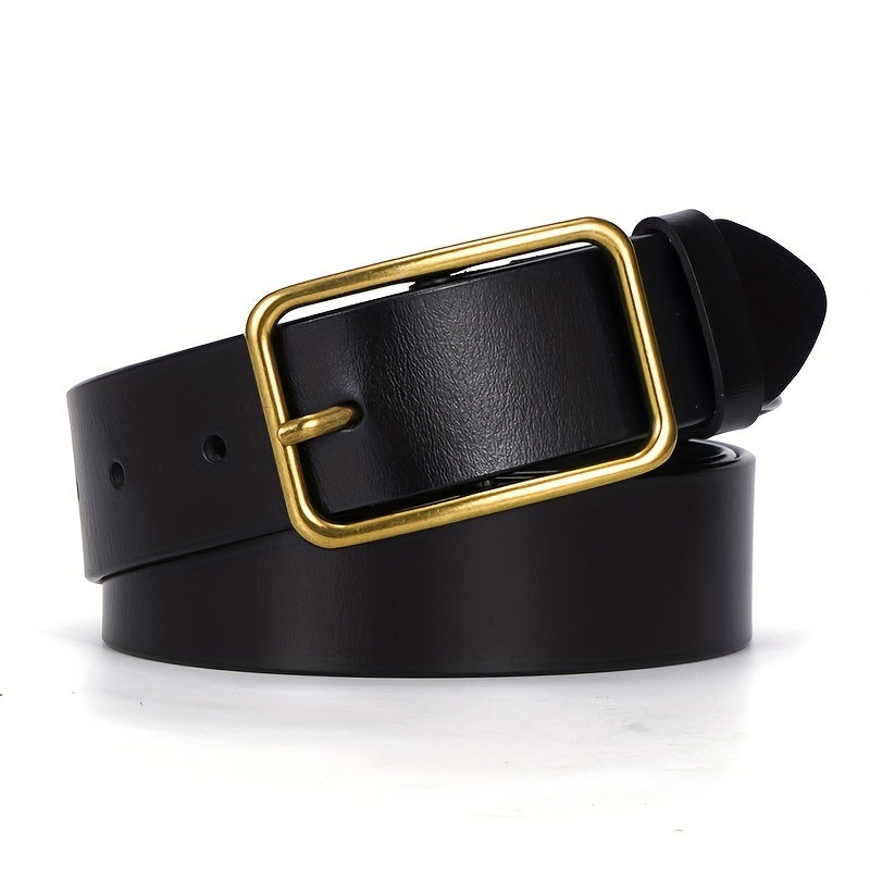 Men's Retro Leather Belt with Pin Buckle for Jeans Casual Pants