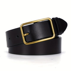 Men's Retro Leather Belt with Pin Buckle for Jeans Casual Pants