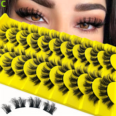 10 Pairs Segmented Cat Eye False Eyelashes