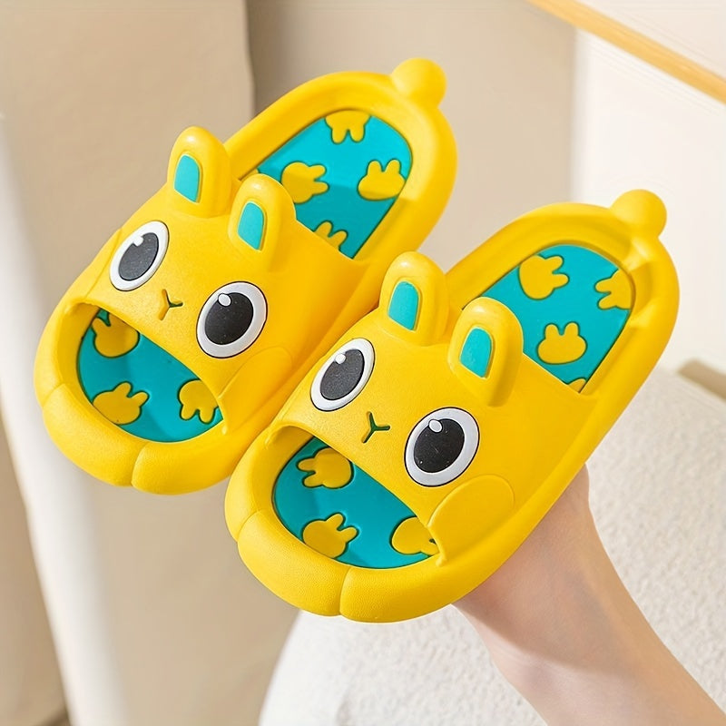 Girls' Cartoon Rabbit Open Toe Slippers - Non Slip Lightweight Slippers