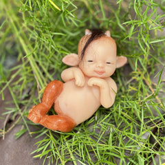 6 Inch Realistic Reborn Youngsters Doll with Brown Horns & Wrinkled Skin