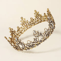 Vintage Baroque Queen Round Crown Tiaras And Crown For Women