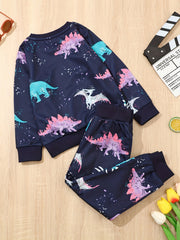 Boys Dino Crew Neck Sweatshirt & Sweatpants Joggers Set