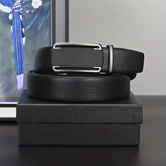 Men's Leather Belt Automatic Buckle Business Suit Waist Strap