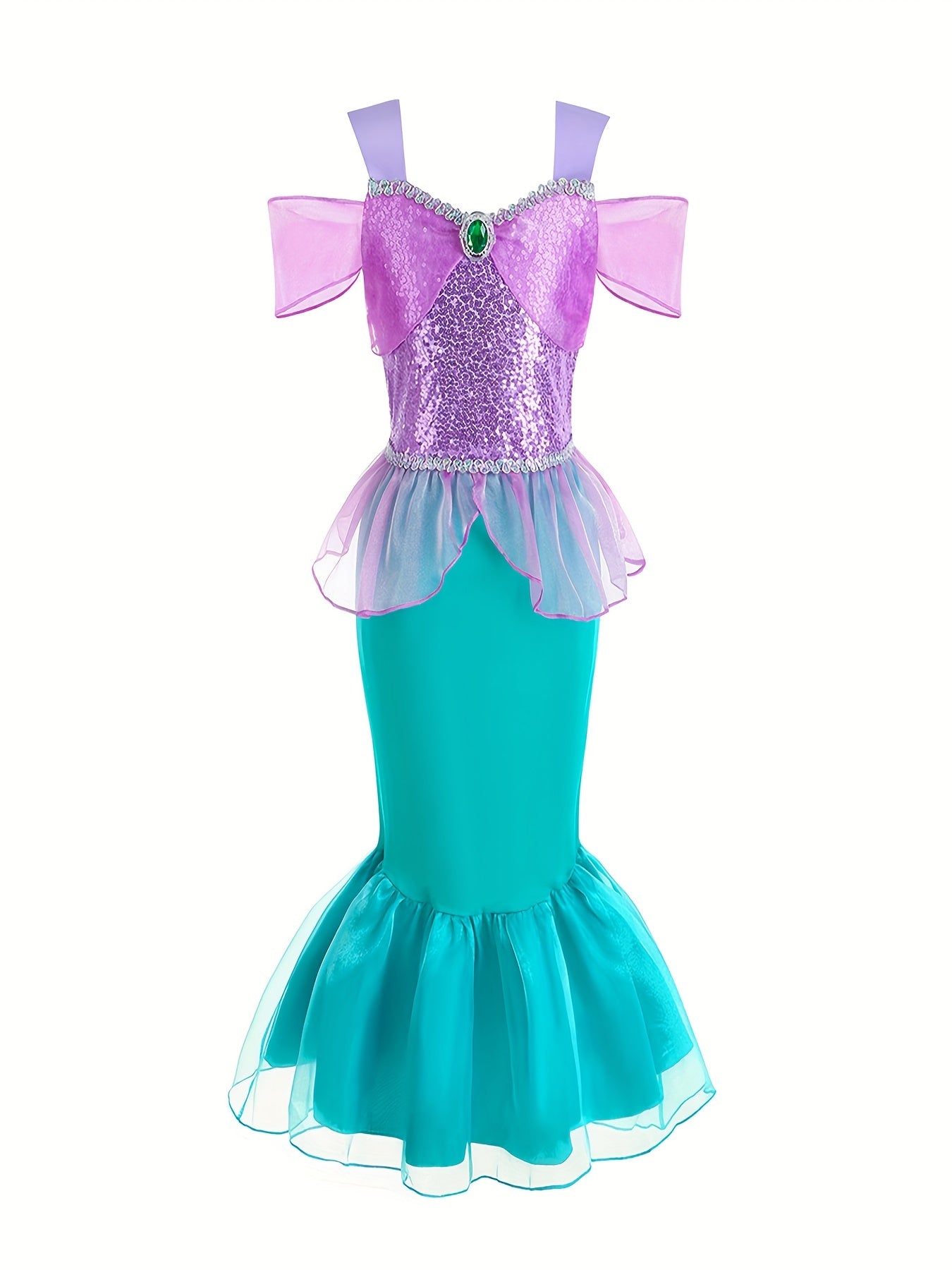 Girls Mermaid Princess Dress Costume Dress Up Party Outfit