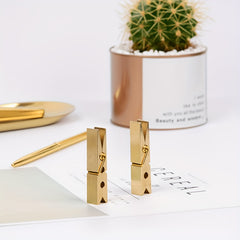 2pcs Vintage Copper Clip Metal Paper Binder Clip for Office School Supplies