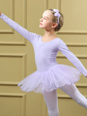 Sweet Girls Long Sleeve Ballet Tutu Leotard Dancing Suit