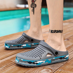 Men's Breathable No Tie Slip On Clog Sandals Casual Outdoor Walking Shoes