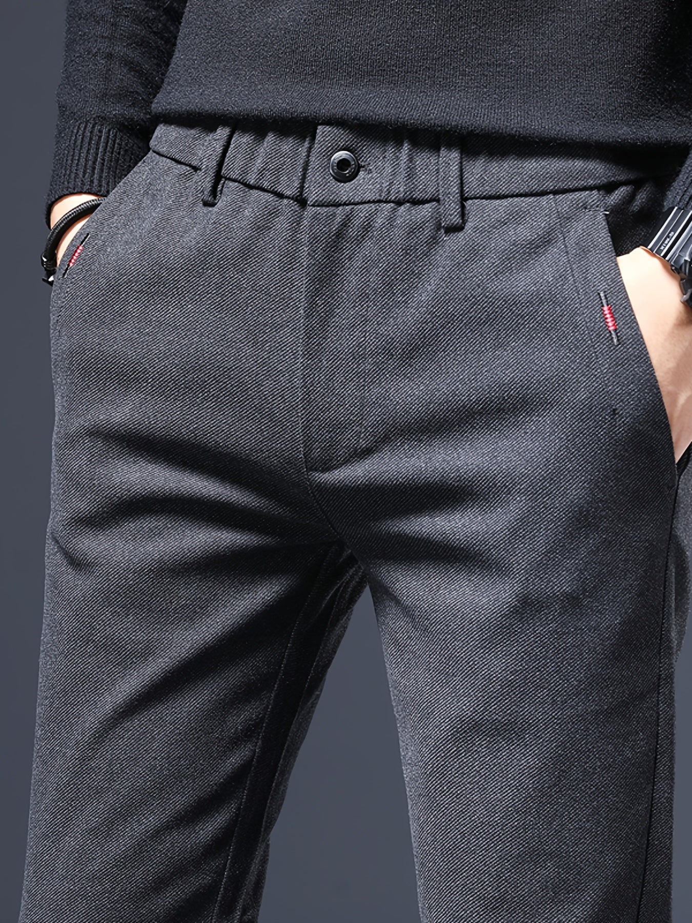 Men's Slim Stretch Business Casual Pants Straight Leg