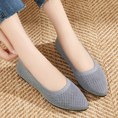 Women's Knitted Ballet Flats Soft Sole Slip On Flats