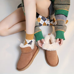 Women's Non-Slip Snow Boots Thickened Medium Tube Warm Shoes