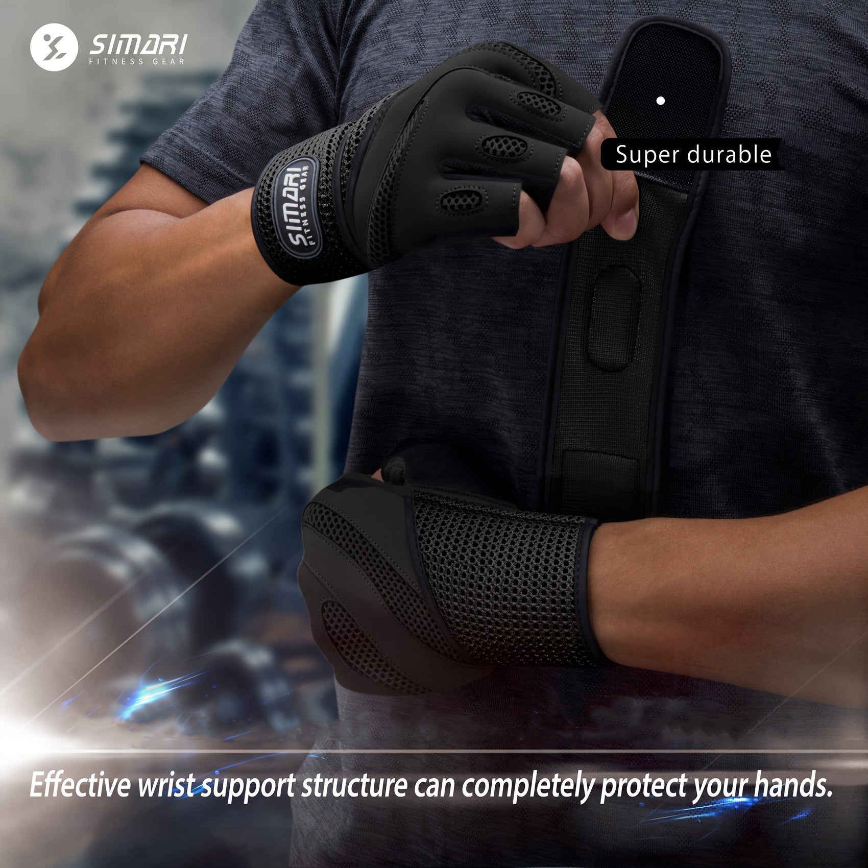 Workout Gloves With Wrist Wrap Non-slip Fitness Gloves for Weightlifting Gym