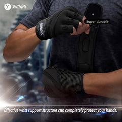 Workout Gloves With Wrist Wrap Non-slip Fitness Gloves for Weightlifting Gym