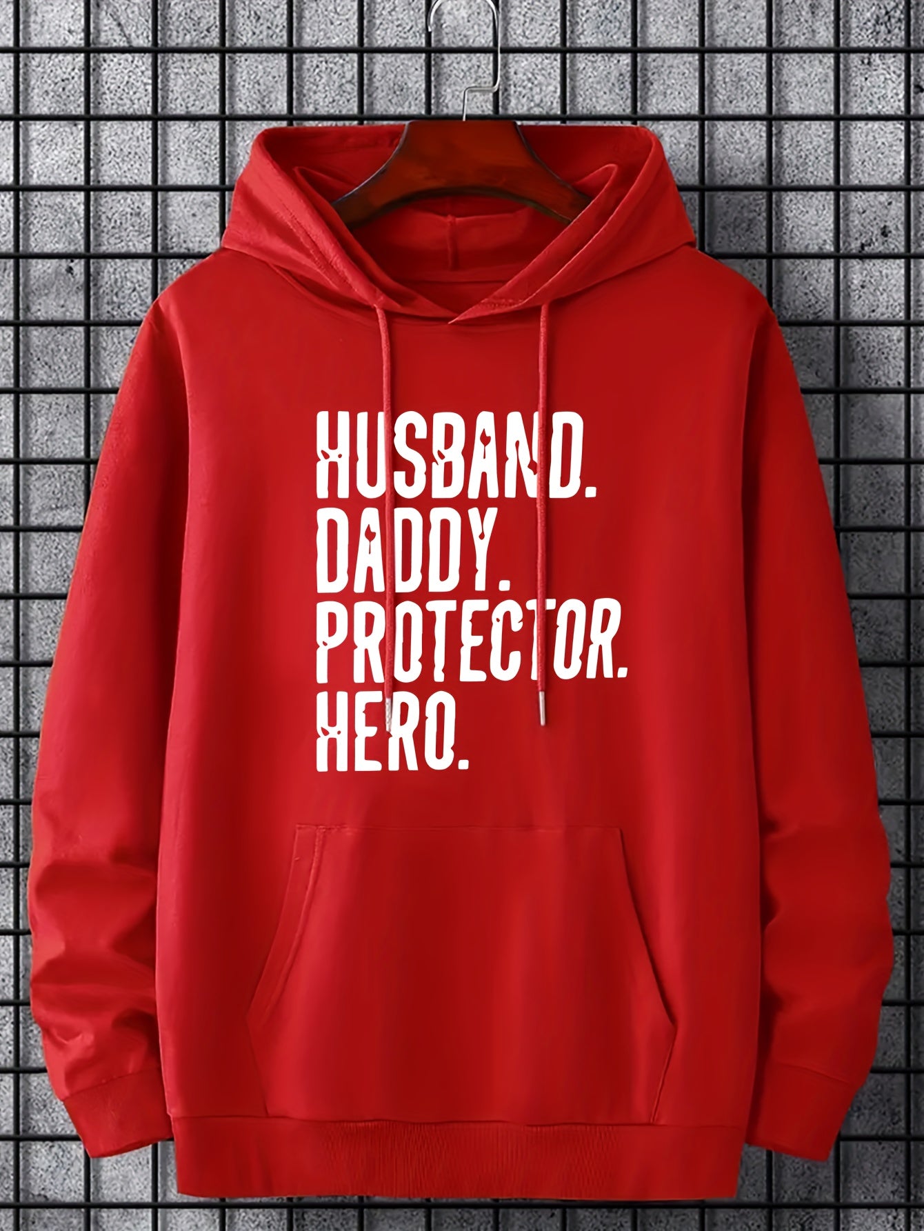 Husband Letter Print Hoodies Men Graphic Sweatshirt Comfy Hooded Pullover