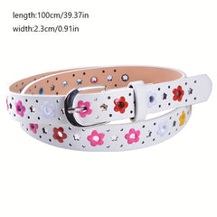 Floral Pattern Buckle Belt for Girls and Boys