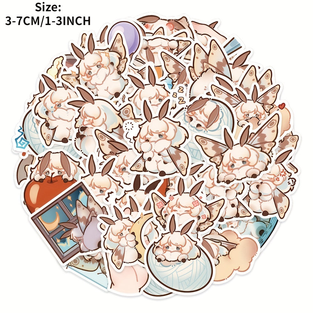 40pcs Cartoon Moth Stickers Laptop Phone Skateboard