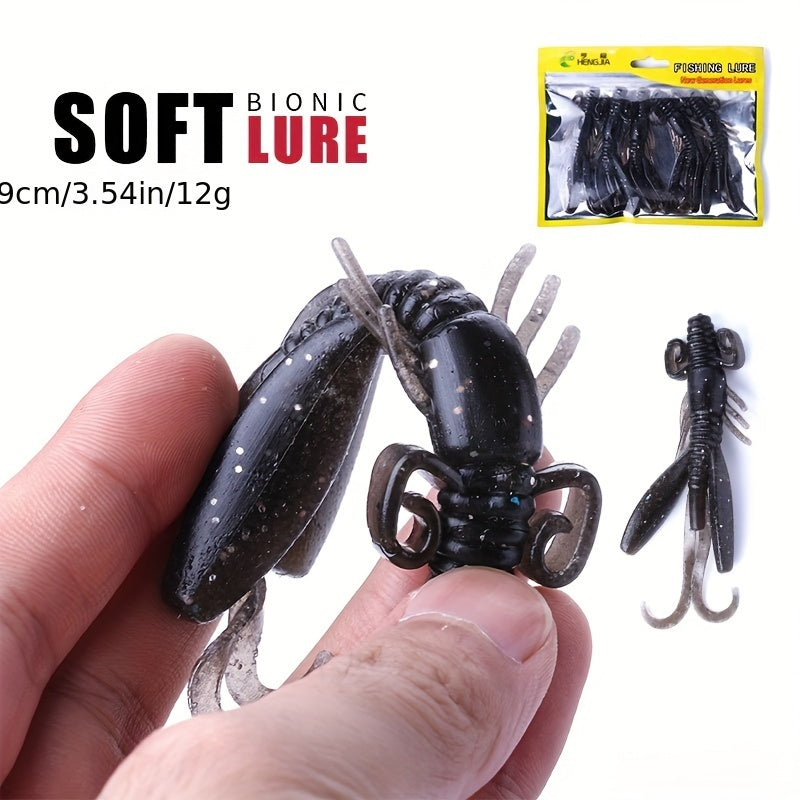 5pcs Shrimp Shape Soft Bait 3.54in