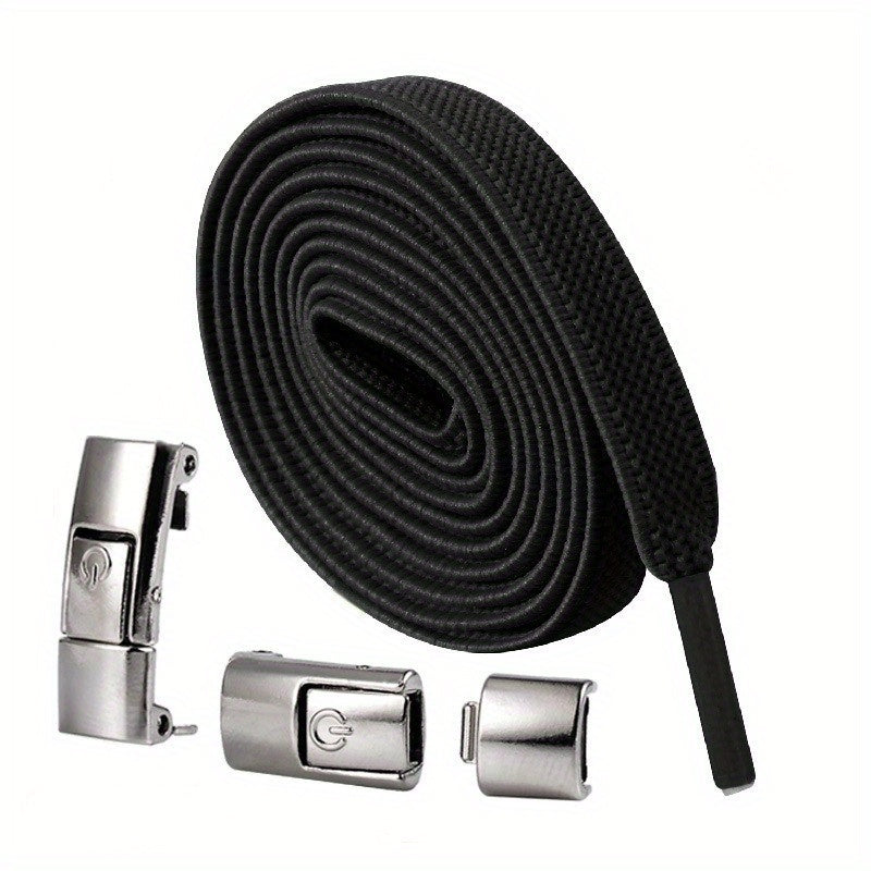 Metal Switch Shoelaces - No Tie Elastic Wide Laces