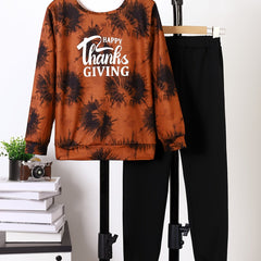 Boy's HAPPY THANKSGIVING Tie Dye 2pcs Set
