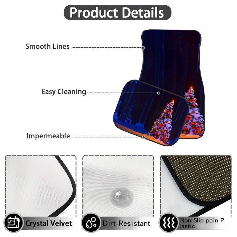 Christmas Trees Pattern Car Seat Covers Set
