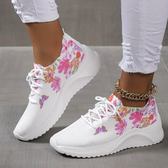 Butterfly & Flower Pattern Soft Sole Woven Shoes