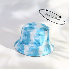 Tie Dye Print Bucket Hat Reversible Sunscreen Beach Fisherman Cap