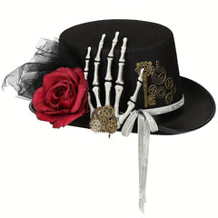 Unisex Gothic Skeleton Steampunk Hat Metal Gear Rose Halloween