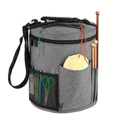 Round Crochet Tool Storage Bag Knitting Wool Sweater Glove Scarf